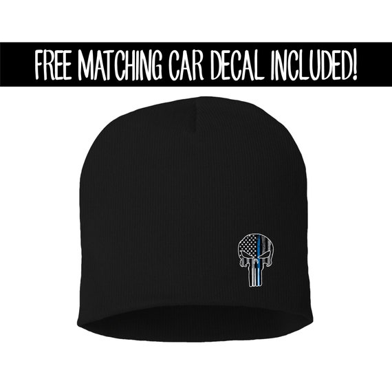 thin blue line beanie hat