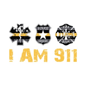 I AM 911 Police Fire and EMS Dispatcher Decal.  Dispatcher Sticker.  911 Dispatcher Car Decal.