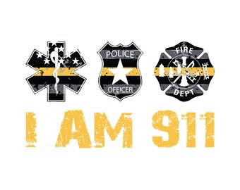 I AM 911 Police Fire and EMS Dispatcher Decal.  Dispatcher Sticker.  911 Dispatcher Car Decal.