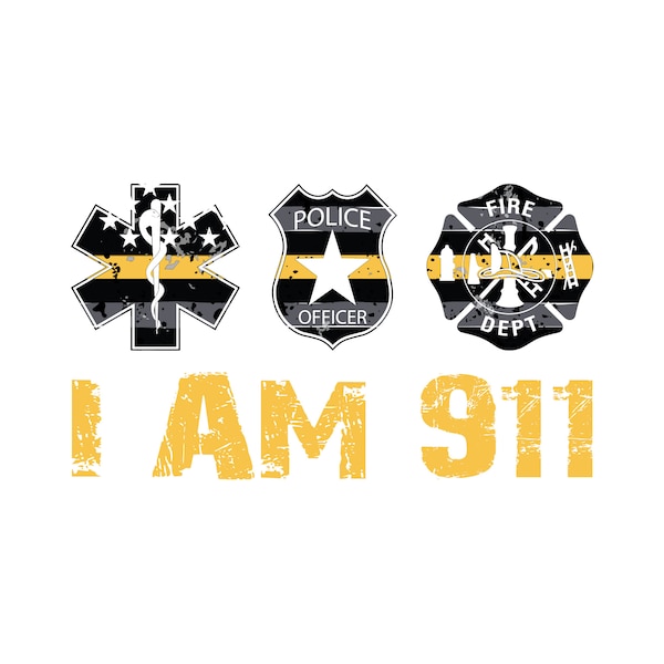 I AM 911 Police Fire and EMS Dispatcher Decal.  Dispatcher Sticker.  911 Dispatcher Car Decal.