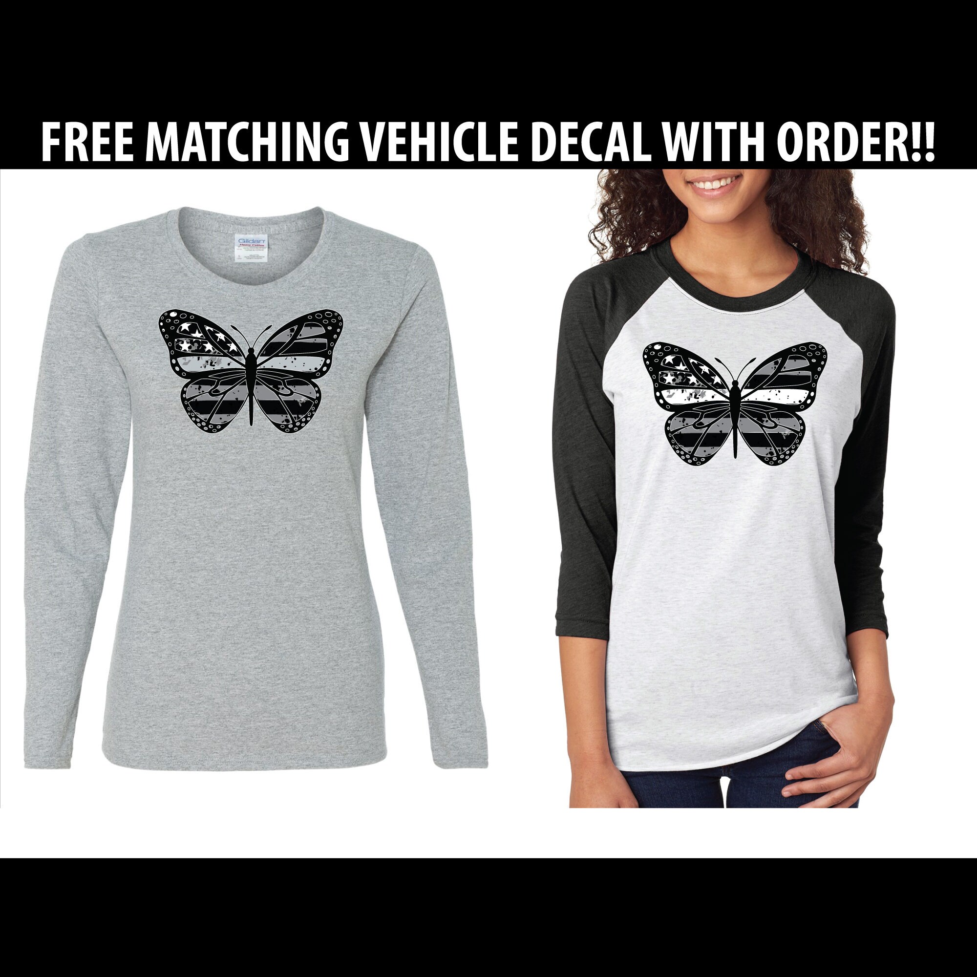 Thin White Line EMT Butterfly Women's 