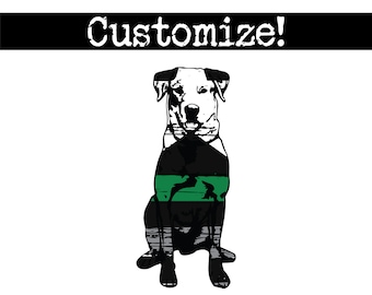 Thin Green Line Border Patrol and Military K9 Labrador Retriever Car Decal.  Border Patrol Sticker.  Military Decal. K9. Customizable!