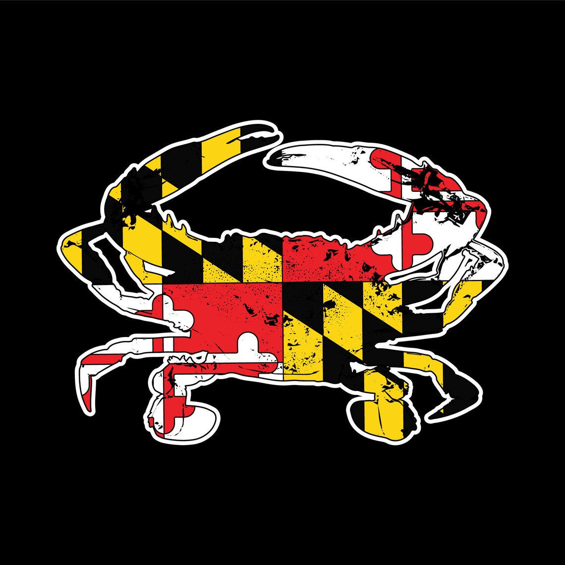 Maryland Flag Blue Crab Vehicle Decal. State of Maryland Crab Etsy