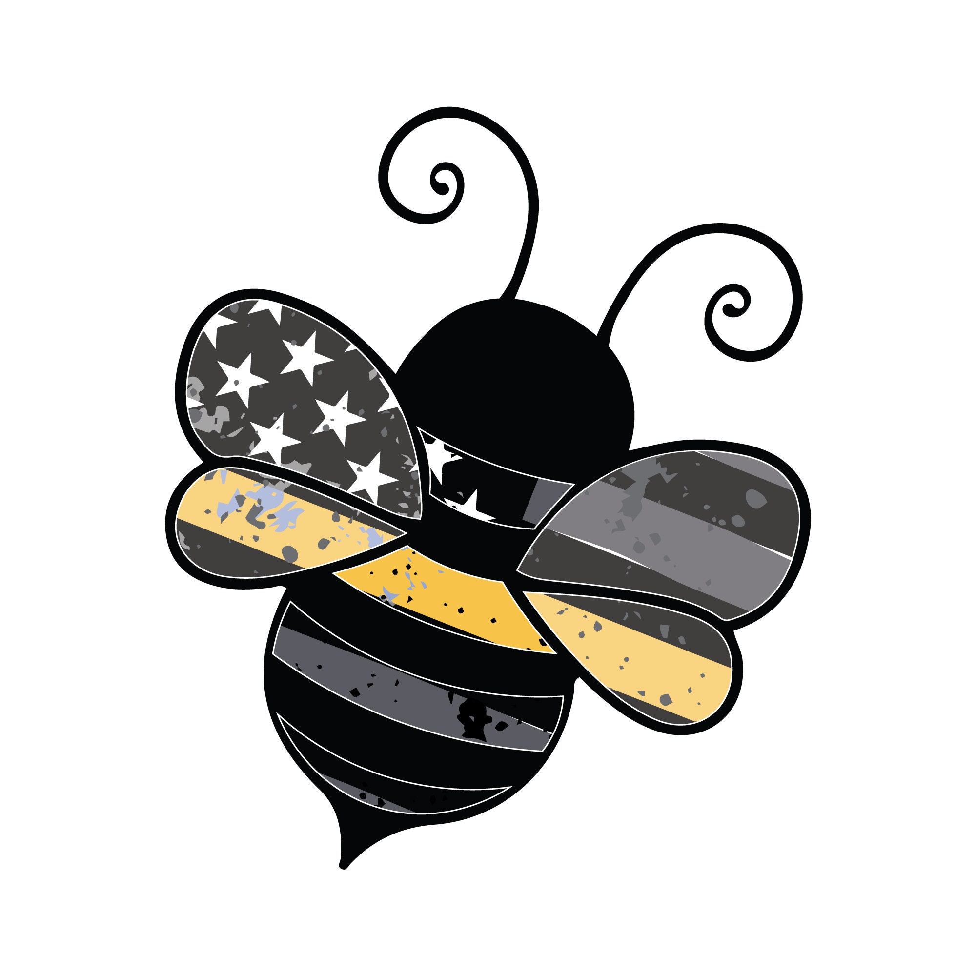 Thin Gold Line Flag Dispatch Distressed Vinyl Sticker Firefighters Police Thin Gold Line Flag Dispatch Distressed Vinyl Sticker Firefighters Police