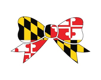 Maryland Vlag Bow Car Decal. Maryland Staat Haar Bow Sticker.  Trots van Maryland