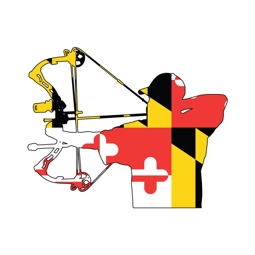 Maryland Flag Bowhunter Car Decal. Window Sticker. Bowhunter Etsy
