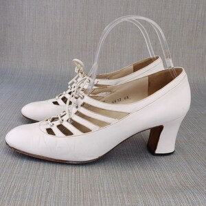 1970s Kurt Geiger White Caged Pumps UK 4 image 4