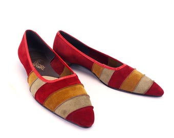 1960s Deadstock Stripey Suede Flats by Norvic UK 7