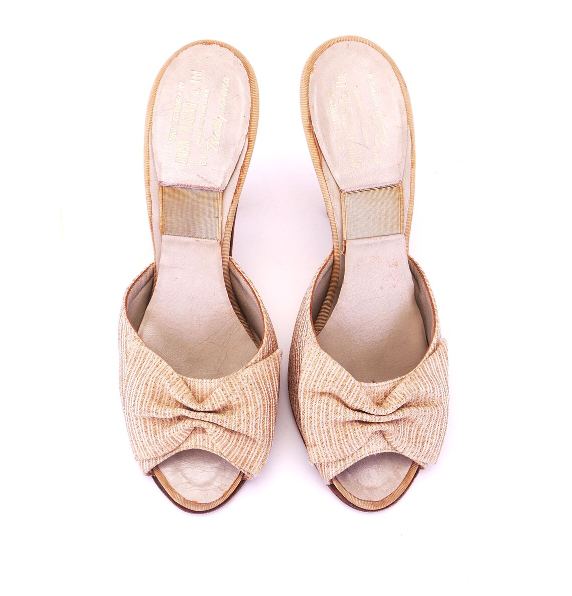 Springolator Mules 1950s Gold Lamé Springolator Mules by Bally UK 4.5 - Etsy