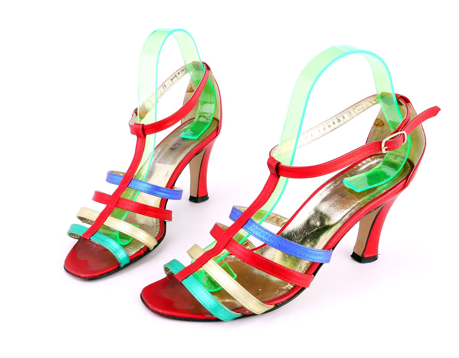 multi coloured strappy sandals
