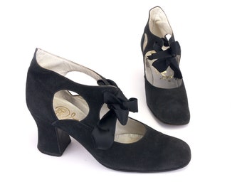 1970s Vaccari High Cut Shoes with Cutouts UK 3.5