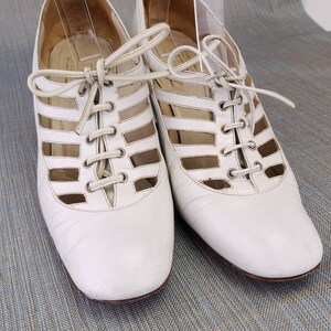 1970s Kurt Geiger White Caged Pumps UK 4 image 2