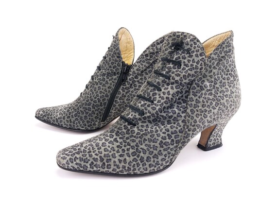 Russell \u0026 Bromley Grey Leopard Pixie Boots UK 4