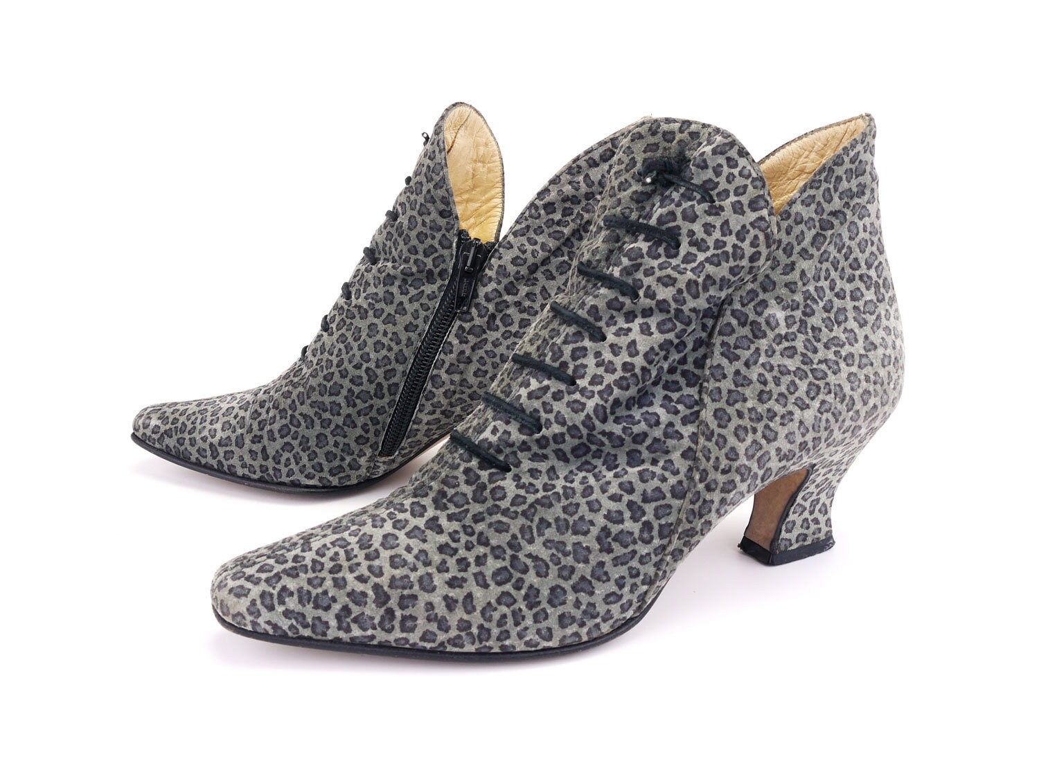 grey leopard boots