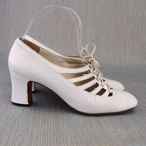 1970s Kurt Geiger White Caged Pumps UK 4 image 6