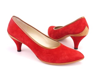 Ferragamo Limited Edition 1958 Red Suede Pumps UK 5.5