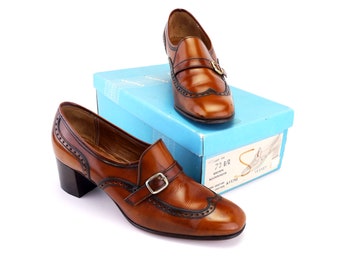 Classy 1970s Brown Brogued Loafers by Church UK 5
