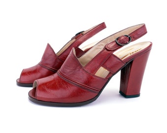 red block heels uk