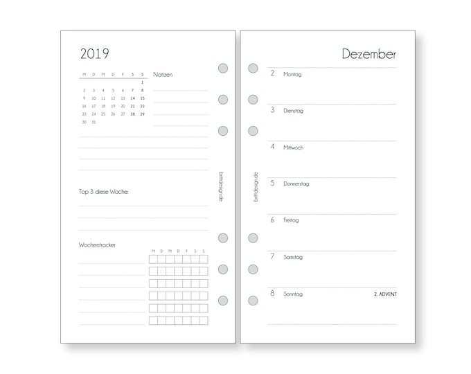 Brittdesign filofax kalender 2021