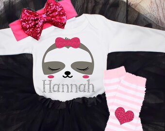 sloth baby girl outfit