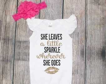 She Leaves a Little Sparkle Wherever She Goes Bodysuit/Toddler Tee