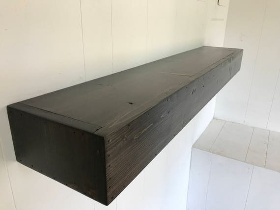 Wood Floating Shelf Rustic Reclaimed Style in Ebony // rustic shelf // rustic shelves // rustic wood