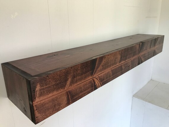 Wood Floating Shelf Rustic Reclaimed Style in Red Mahongany // rustic shelf // rustic shelves // rustic wood
