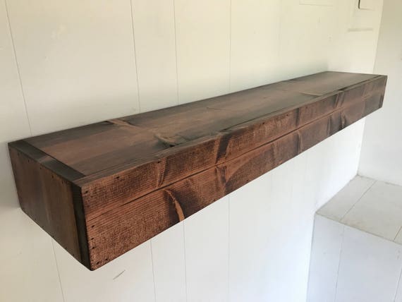 Wood Floating Shelf Rustic Reclaimed Style in Red Mahogany // rustic shelf // rustic shelves // rustic wood