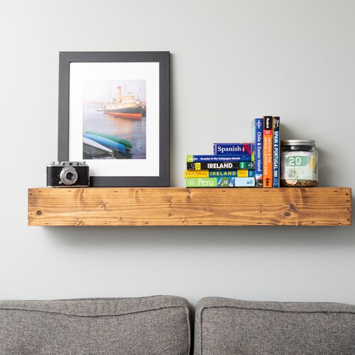 Wood Floating Shelf// Provincial // 5 Height// Rustic Etsy