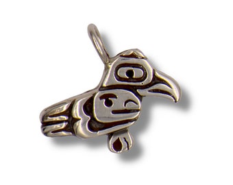 Raven, Raven Pendant, Pacific Native Art, Silver Raven Pendant, Raven Pendant Silver, Raven Necklace, Northwest Native, Native Raven