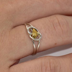 Nuggetring, zilveren nuggetring, sterling nuggetring, nuggetring cadeau, nugget cadeau, nugget cadeau, nuggetontwerp, vrije vorm ring, abstracte zilveren ring