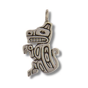Native Collection, Wolf Pendant, Silver Wolf Pendant, Native Wolf, Silver Wolf Necklace, Wolf, Sterling Silver Native Wolf