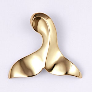 14k Gold Whale Tail, Gold Tail Necklace, Whale Tail Jewelry, Gold Whale Tail, Large Whale Tail, Gold Ocean Jewelry, Gold Sea Jewelry