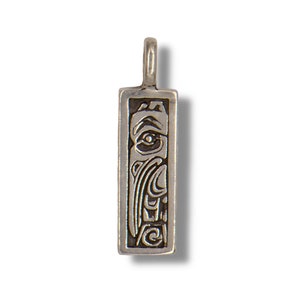 Raven - Raven Pendant - Bar Pendant - Alaska Raven - Raven Jewelry - Native Raven Pendant - Bar