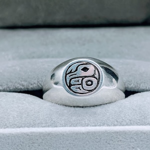Eagle Ring - Eagle Signet Ring - Men&#39;s Signet Ring - Men&#39;s Eagle Ring - Silver Eagle - Eagle Desgin Ring - Eagle Head - Gents Signet Ring