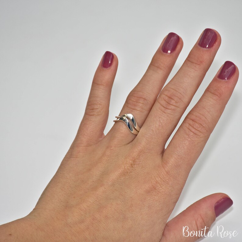 Double Wave Ring Join Together Rings 2 Rings Fit Together 2 Etsy