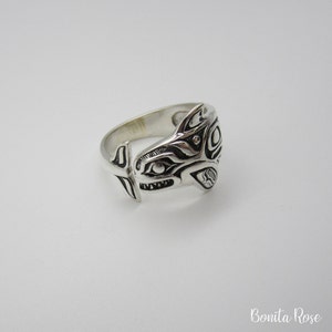 Native Orca Ring, NW Pacific Jewelry, Whale Ring, Bonita Rose Jewelry
