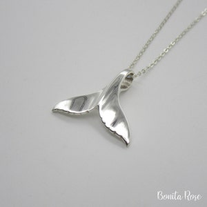 Silver Whale Tail - Fluke - Whale Fluke Necklace - Silver Whale Fluke - Fluke Tail - Whale Tail Fluke - Sterling Whale Fluke -Fluke Necklace