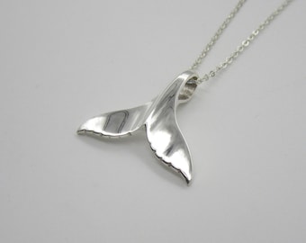 Silver Whale Tail - Fluke - Whale Fluke Necklace - Silver Whale Fluke - Fluke Tail - Whale Tail Fluke - Sterling Whale Fluke -Fluke Necklace