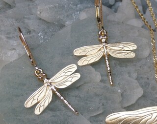 Orecchini A Libellula In Oro 14K Con Nodo Celtico – Gioiello Donna Significativo – 12x18 Mm, Ipoallergenici