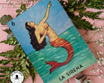 Blank Card Featuring La Luna from Loteria Card Game Retro Mexican Greeting Card