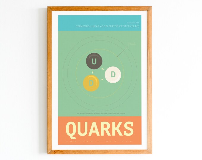 Quarks Minimalist Art Print Science &amp; Physics Illustration Giclee on ...