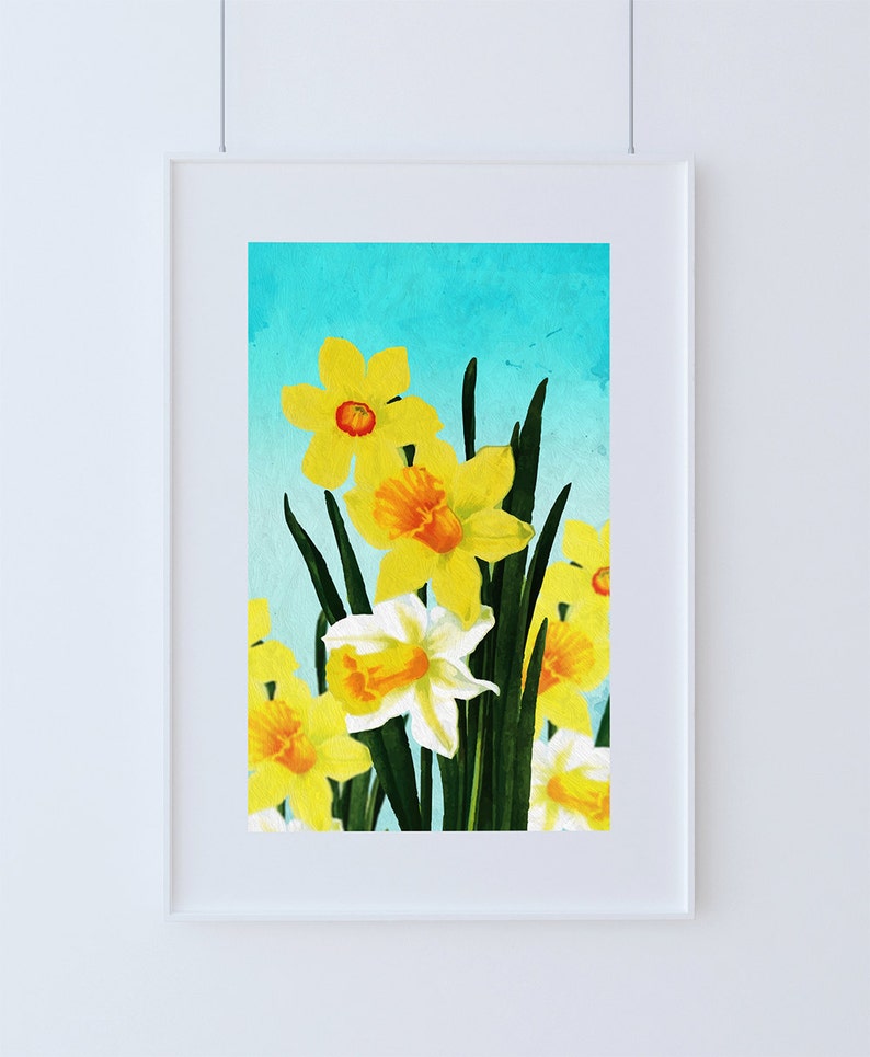 Daffodil Decor Daffodil Art Daffodil Gift Botanical Print Etsy