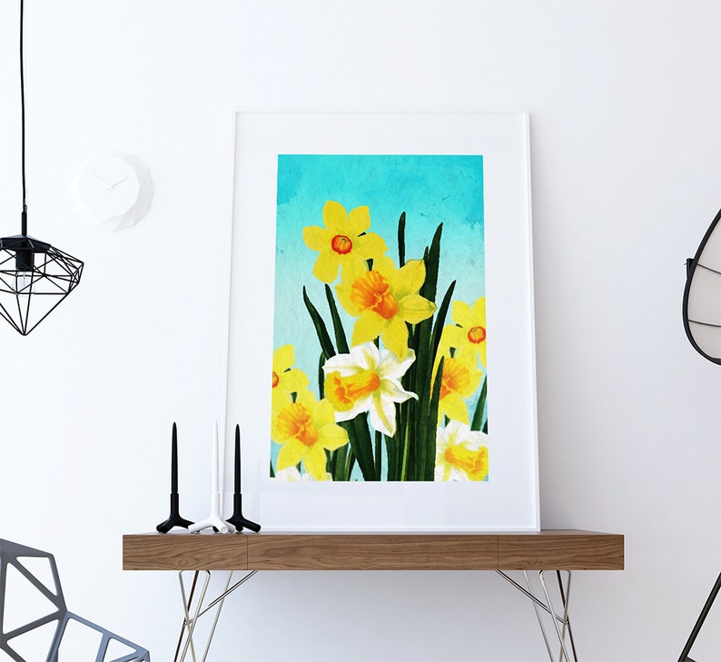 Daffodil Decor Daffodil Art Daffodil Gift Botanical Print Etsy