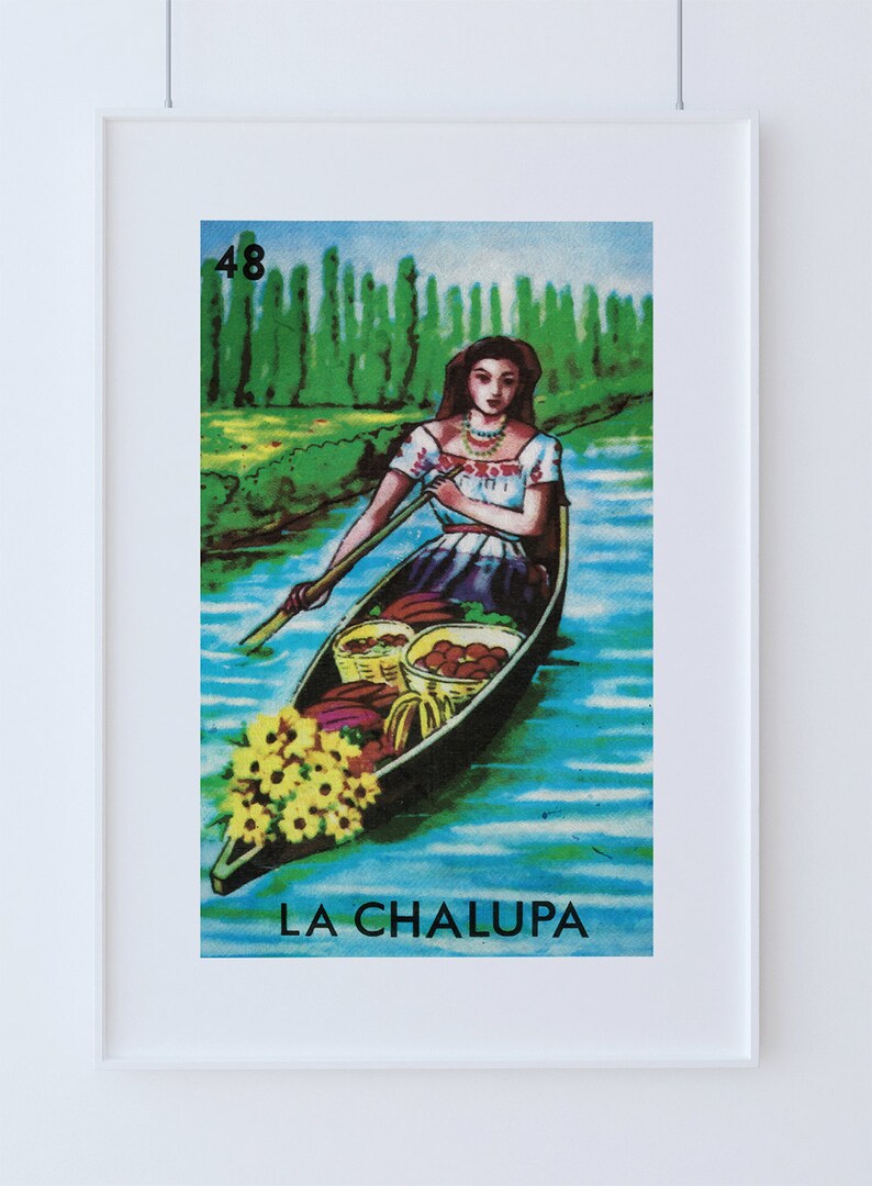 Loteria La Chalupa Mexican Retro Illustration Art Print | Etsy