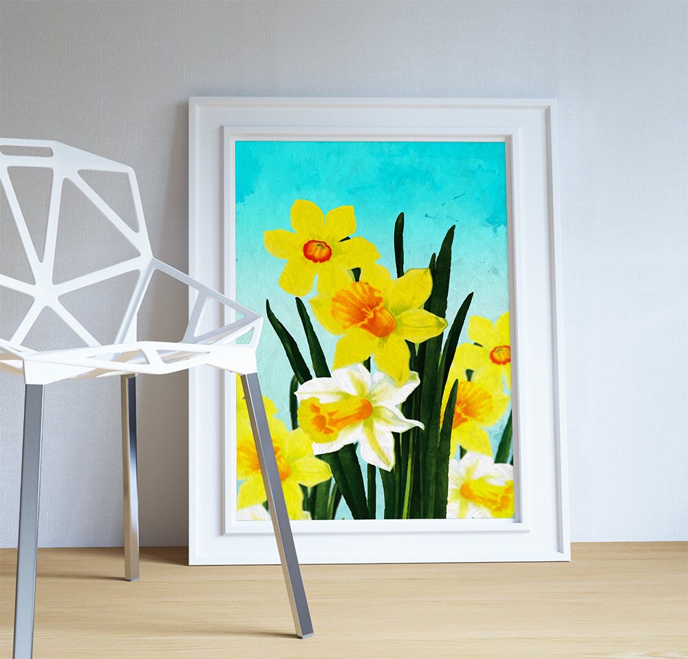 Daffodil Decor Daffodil Art Daffodil Gift Botanical Print | Etsy