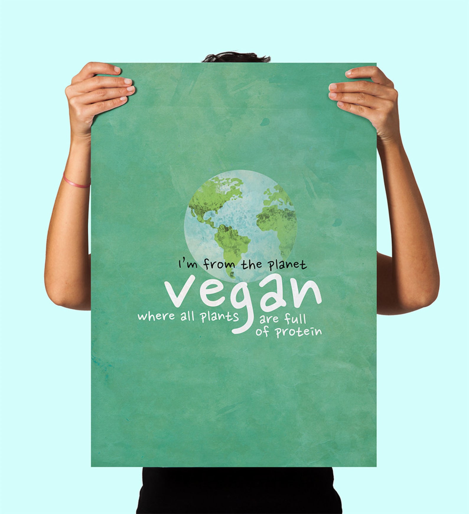 Vegan Poster Kitchen Print Original Giclee Print on Cotton Etsy