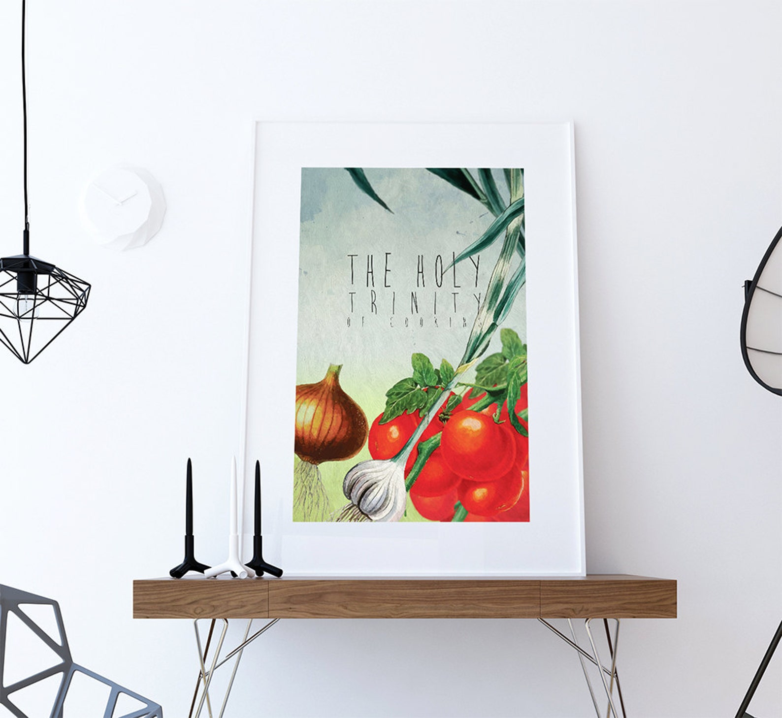 Kitchen Print Kitchen Decor Holy Trinity of Cooking Art Rustic Etsy