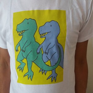 DINOSAURIE-T-SHIRT, Populära T-shirts, Premiumtryckt T-shirt, T-Rex-T-shirt, Slitstark bomull digitaltryckt dinosaurie-bekväm T-shirt bild 2