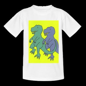 DINOSAURIE-T-SHIRT, Populära T-shirts, Premiumtryckt T-shirt, T-Rex-T-shirt, Slitstark bomull digitaltryckt dinosaurie-bekväm T-shirt bild 5